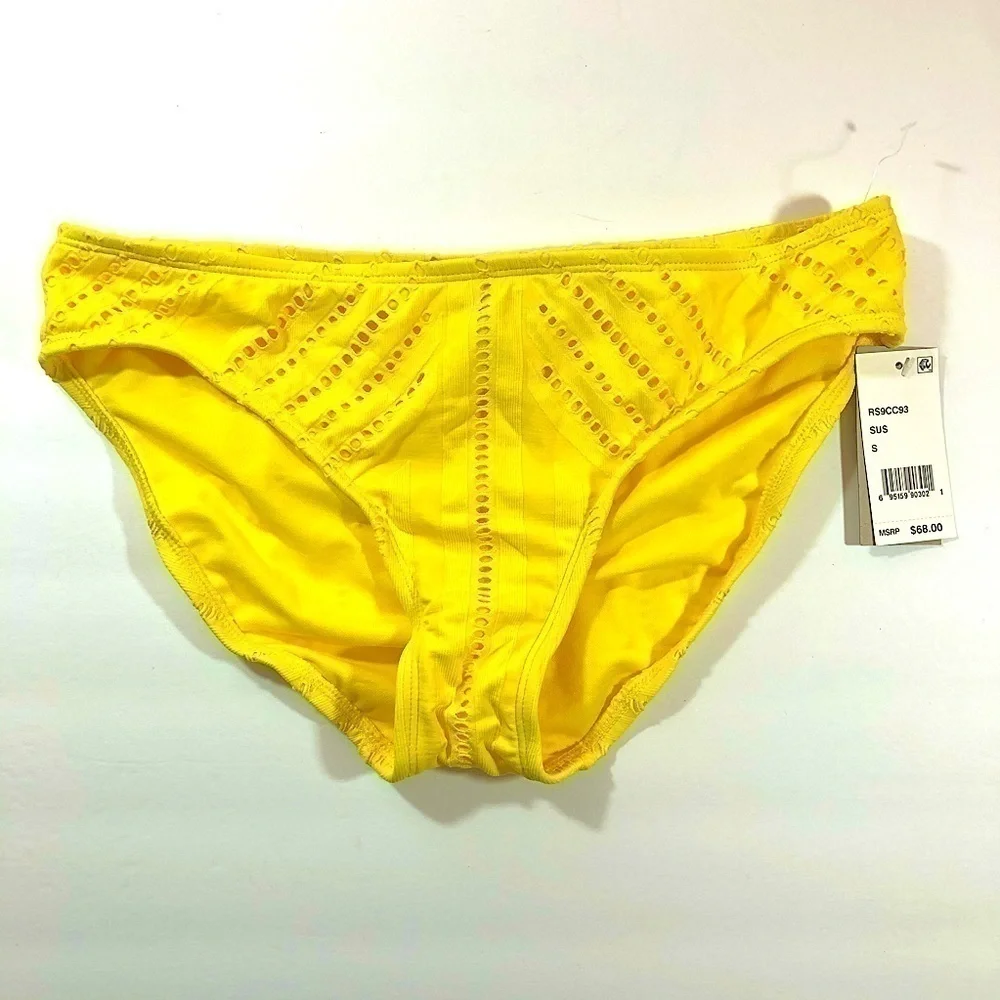 Kenneth Cole Yellow Shore Hipster Bikini Bottom S